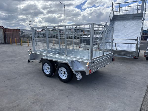 9x5 tandem box trailer galvanised 300mm side cage U Beaut Trailers left rear