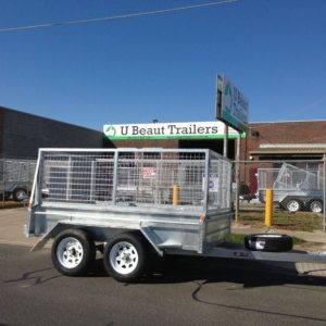 8×5 Tandem Axle Box Trailer 400mm Deep Side Galvanised Cage Heavy Duty