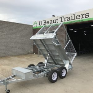 8×5 Hydraulic Tandem Tipper with  Cage Galvanised 2000kg ATM
