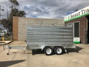 12x6 Tandem Stock Cattle Crate Trailer Galvanised 2800kg ATM