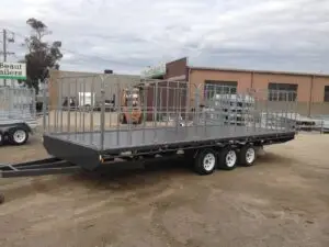 20x7 Tri Axle Flat Top with Truck Gates, 2000kg ATM
