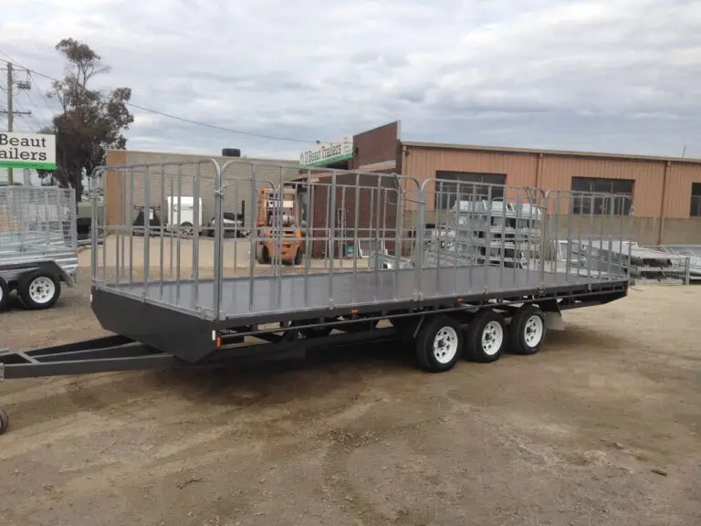 20x7 Tri Axle Flat Top with Truck Gates, 2000kg ATM