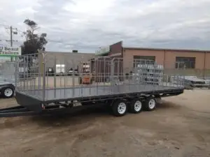 20x7 Tri Axle Flat Top with Truck Gates, 2000kg ATM