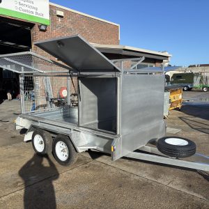 10×5 Tradesman Tradie Tandem Trailer 1/2 cage H-bars 2000kg ATM Galvanised