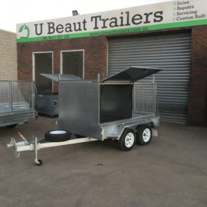 8×5 Tandem Trailer Tradesman Galvanised 1/2 Tradie Caged 1000mm