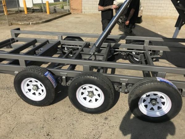 14x8 Flat Top Hydraulic Tipper Tri-axle with fold down sides, 4500kg ATM