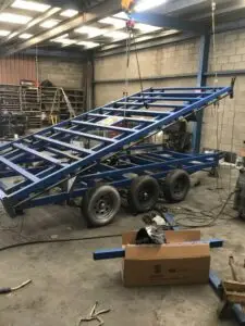 14x8 Flat Top Hydraulic Tipper Tri-axle with fold down sides, 4500kg ATM