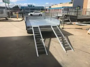 12x7 Flat top Tandem Hydraulic Tipper Trailer 3500kg ATM, 3.5 Ton Ramps
