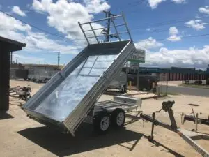 12x7 Flat top Tandem Hydraulic Tipper Trailer 3500kg ATM, 3.5 Ton Ramps