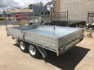12x7 Flat top Tandem Hydraulic Tipper Trailer 3500kg ATM, 3.5 Ton Ramps