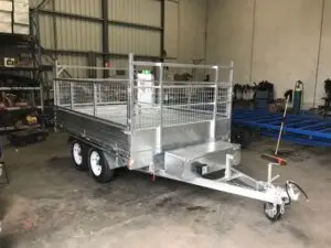 10×7 Flat top Tandem Tipper with 300mm fold down side, 600mm cage, Ramps  3500kg ATM 3.5 Ton