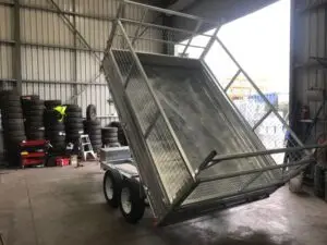 10×7 Flat top Tandem Tipper with 300mm fold down side, 600mm cage, Ramps  3500kg ATM 3.5 Ton