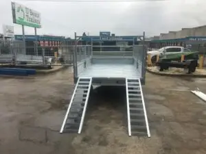 12x7 Flat top Tandem Hydraulic Tipper Trailer 3500kg ATM 3.5 Ton , Ramps, 600mm cage