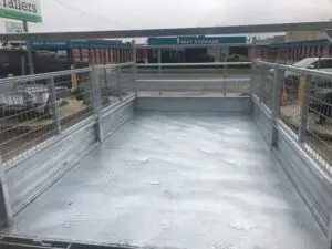 12x7 Flat top Tandem Hydraulic Tipper Trailer 3500kg ATM 3.5 Ton , Ramps, 600mm cage