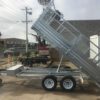 12×7 Flat top Tandem Hydraulic Tipper Trailer 3500kg ATM 3.5 Ton , Ramps, 600mm cage