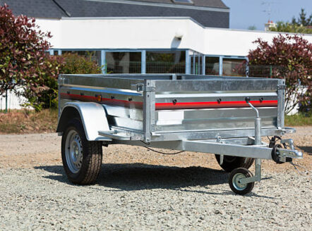 New cargo cart for sale outdoors. Horizontal shot