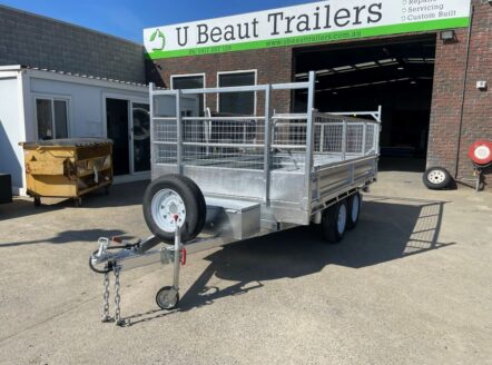 12x7 3 Way Flat top Tandem Hydraulic Tipper Trailer 3500kg ATM 3.5 Ton