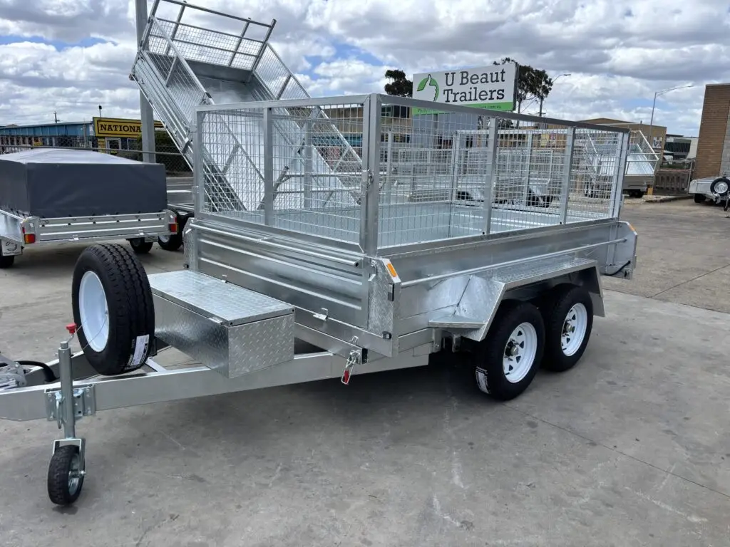 10x6 tandem hydraulic tipper trailer 3500kg U Beaut Trailers front side left scaled