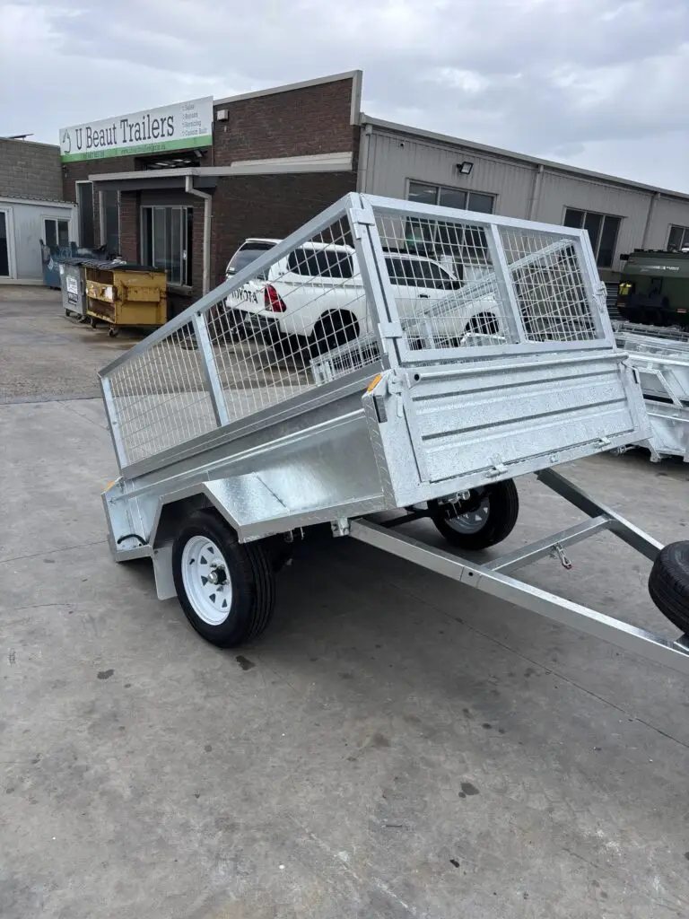 7x5 box trailer galvanised u beaut trailers front left scaled