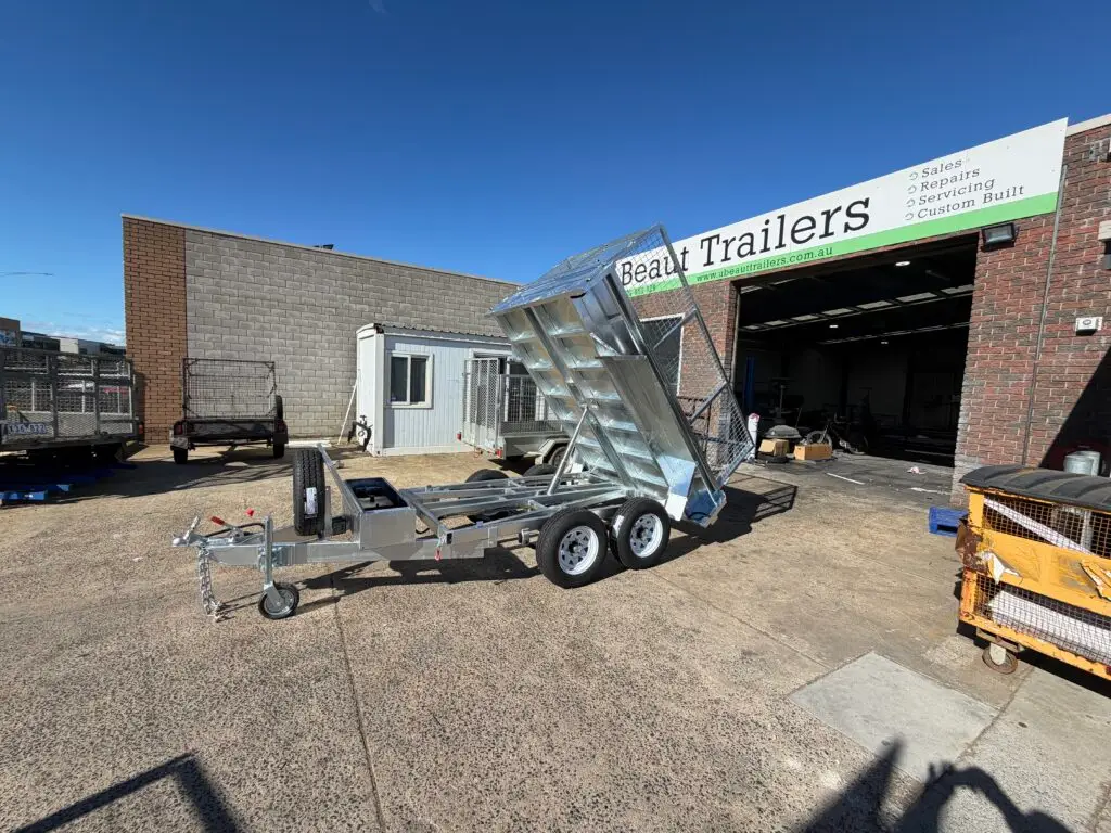 9x5 Tandem Hydraulic tipper trailer 3500kg U Beaut Trailers LHF Raised