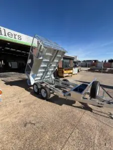 9x5 Tandem Hydraulic tipper trailer 3500kg U Beaut Trailers RHF Raised