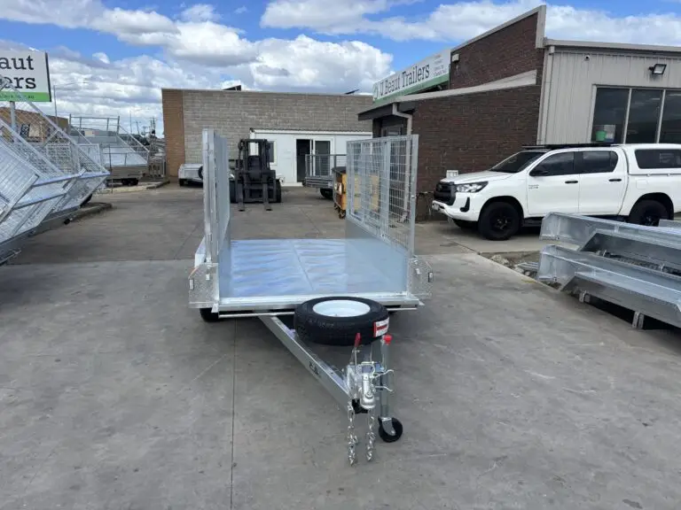 9x5 tandem box trailer galvanised 300mm side cage U Beaut Trailer front open scaled