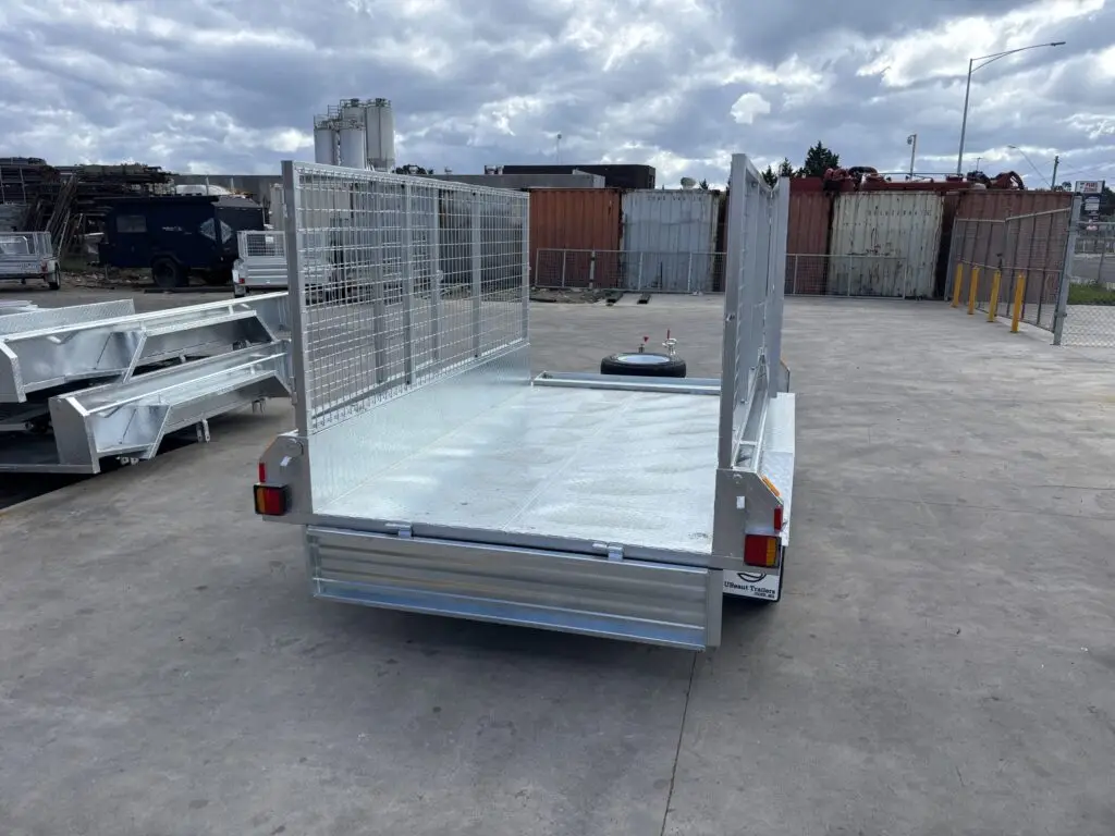 9x5 tandem box trailer galvanised 300mm side cage U Beaut Trailer rear open scaled