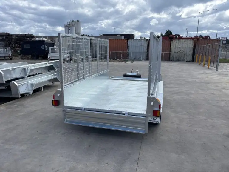 9x5 tandem box trailer galvanised 300mm side cage U Beaut Trailer rear open scaled